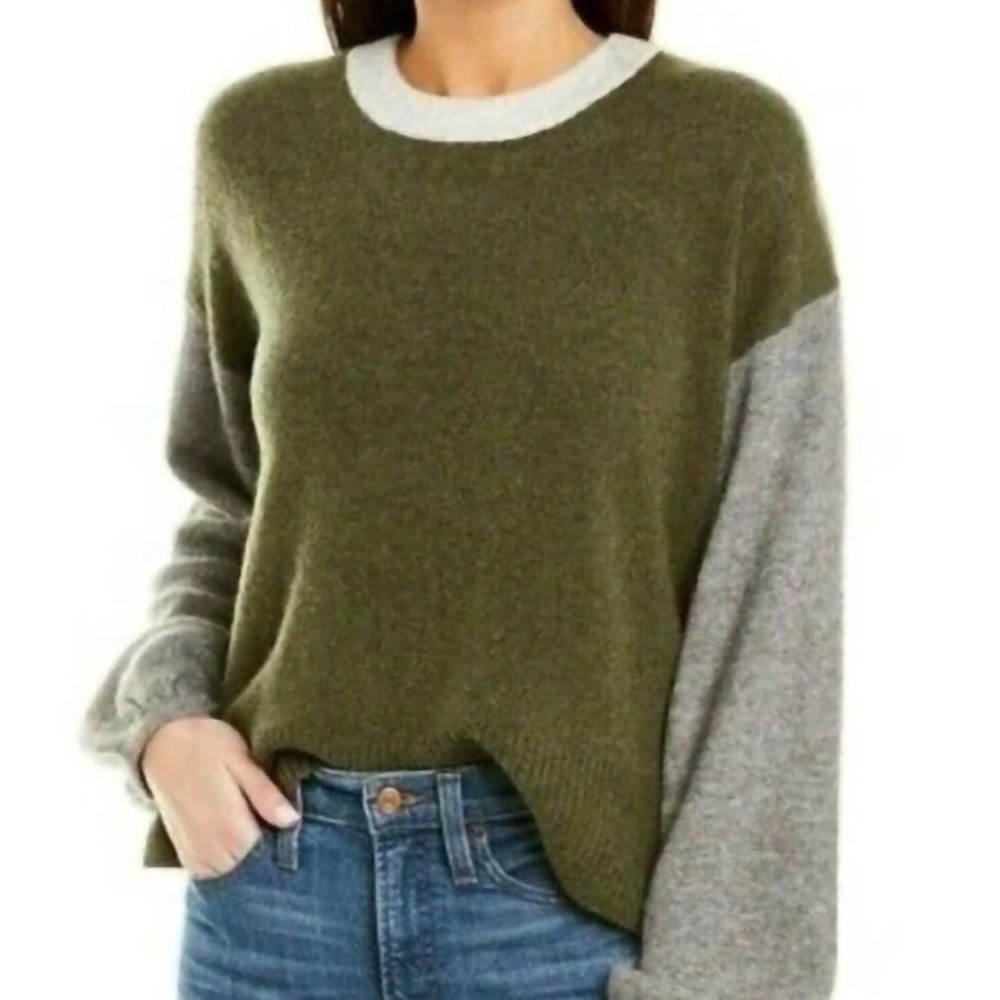 Madewell Payton Colorblock Wool Blend Sweater Women's Size M